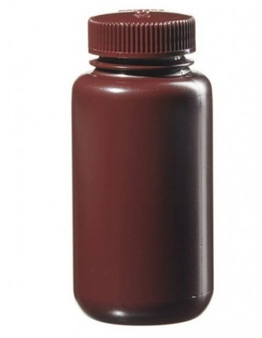 FRASCO BOCA ANCHA AMBAR HDPE 250 ML